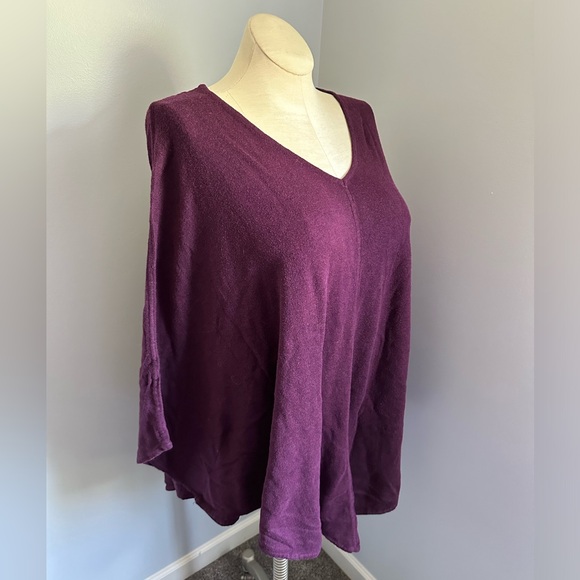 Melissa McCarthy Seven7 Maroon Sweater Cape Size 1x - Picture 3 of 8